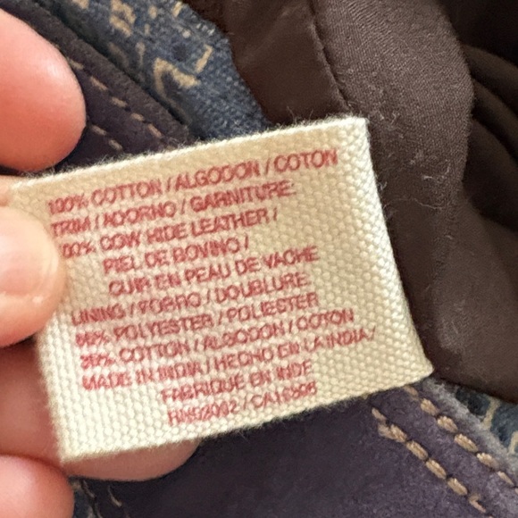 Lucky Brand Blue Paisley and Brown Suede Shoulder Bag - Picture 12 of 12